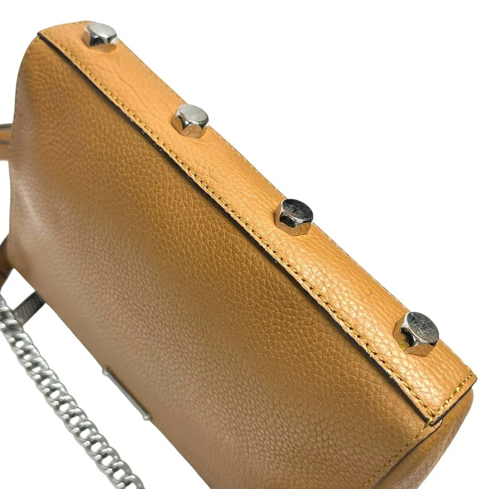 Rebecca Minkoff‎ Bag Mini 5-Zip Crossbody Pebbled Leather Almond Tan Mini Rocker